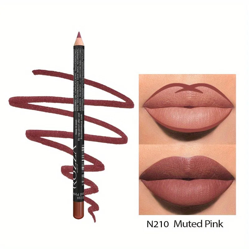 14 Color Nude Matte Lipstick Pencil Long-lasting Waterproof Lip Pencil High Pigmented Lip Liner Lip Makeup Tool - Clikcy