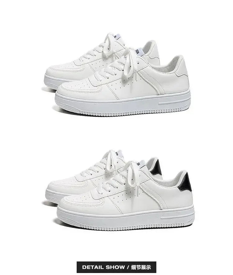 **2025 New White Shoes for Men's Spring Youth Casual Versatile Men's Shoes for Students Pure White Sports Board Shoes - Clikcy