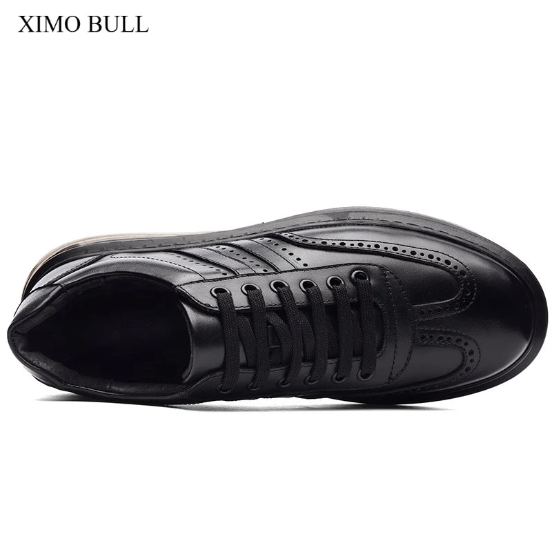 XIMO BULL Autumn Men's Casual Leather Shoes, Quality Men's Casual Sports Shoes, Business Outdoor Shoes, Men's Driving Work Shoes