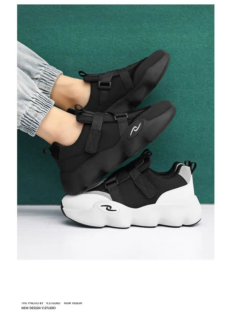 Summer Cool Man Shoes 2024 New Fashion Black Platform Sneakers Chunky Shoes Casual Y2k Trainers for Men