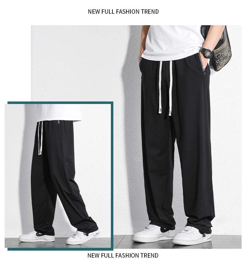 Tall Clothes Men's Pants Extra Long Length Summer Trouser Male Ice Silk Sport Inseam 36 190 Cm 120 115 Leg 110 120cm 115cm 105 - Clikcy