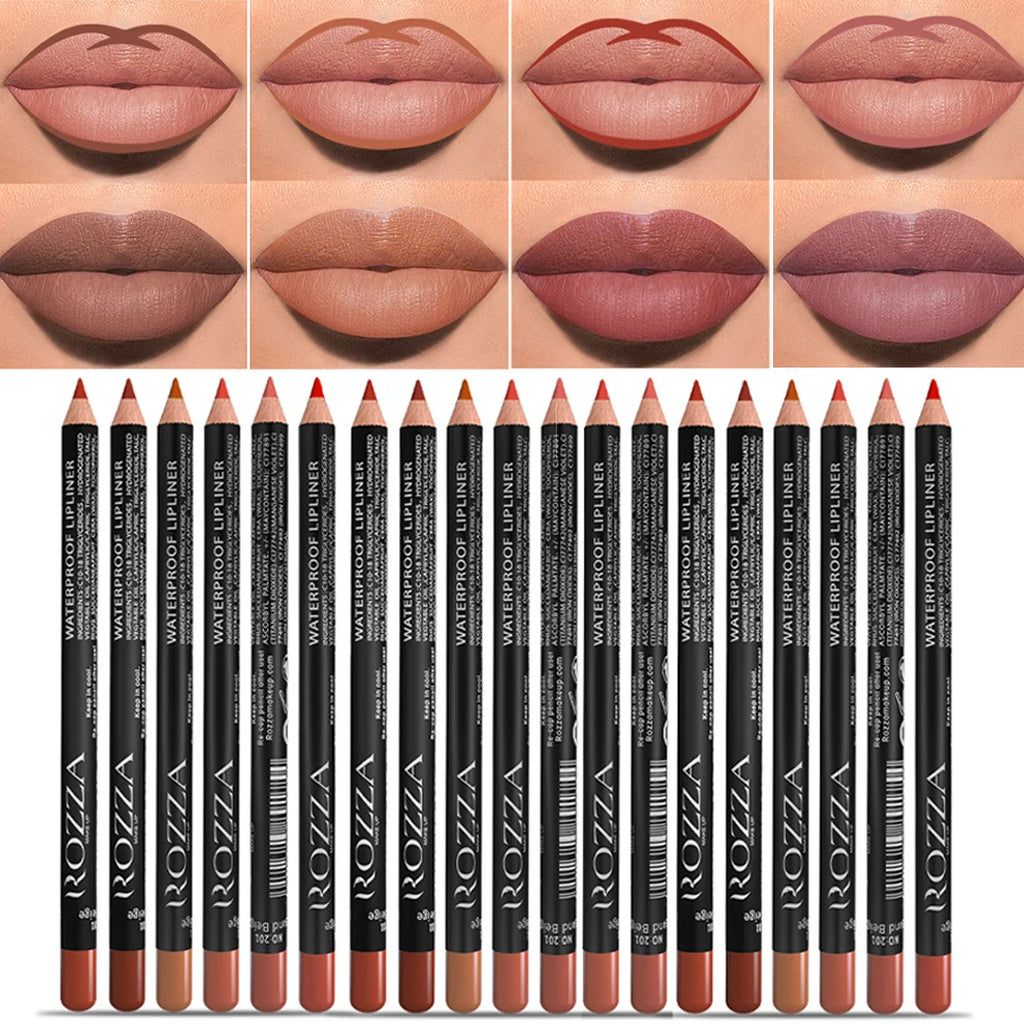 14 Color Nude Matte Lipstick Pencil Long-lasting Waterproof Lip Pencil High Pigmented Lip Liner Lip Makeup Tool - Clikcy
