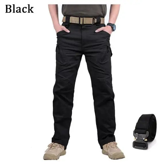 Mens Waterproof Cargo Pants Elastic Multiple Pocket SWAT Combat Trousers Outdoor Joggers Pant Tactical Hiking Hunting Pants Men - Clikcy