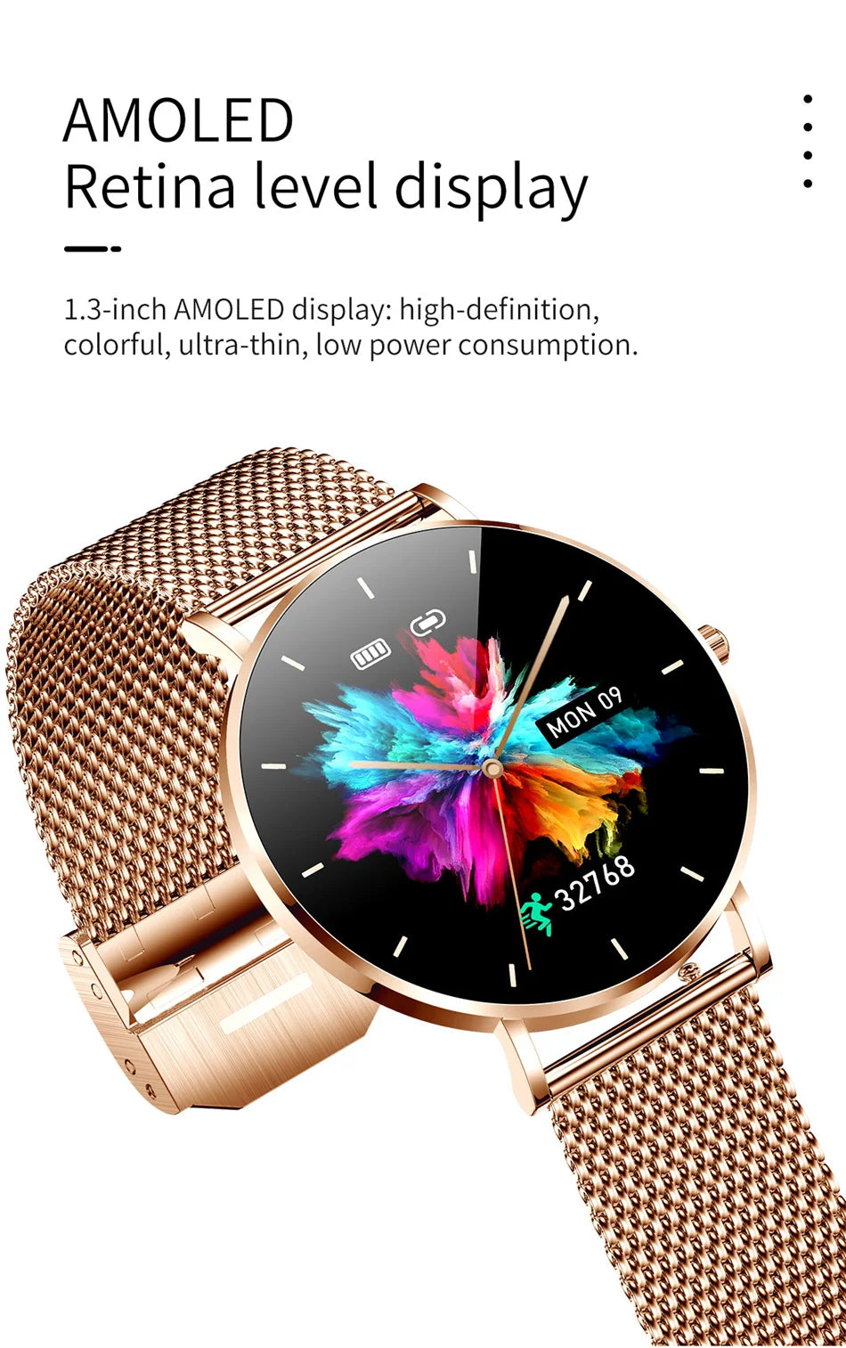 LIGE Ultra Thin Smart Watch Women AMOLED 360*360HD Screen Fashion Ladies Smartbracelet Call Reminder Men Waterproof Smartwatches - Clikcy