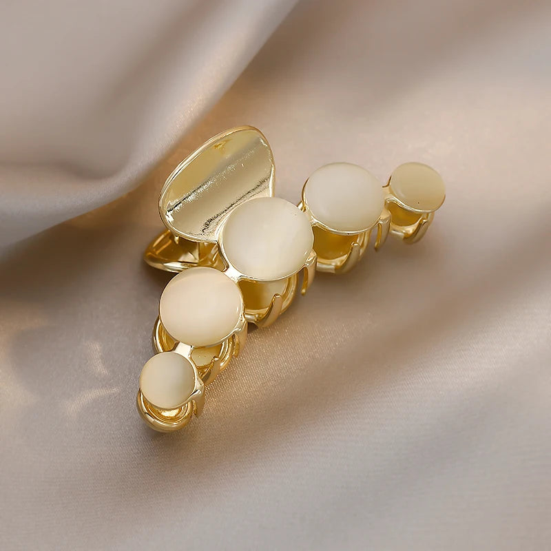 2025 New Elegant Opals Grip Back Of The Head Fixed Hair Shark Clip Headdress Girls Fashion Hairpin Accessories For Womans Clip - Clikcy