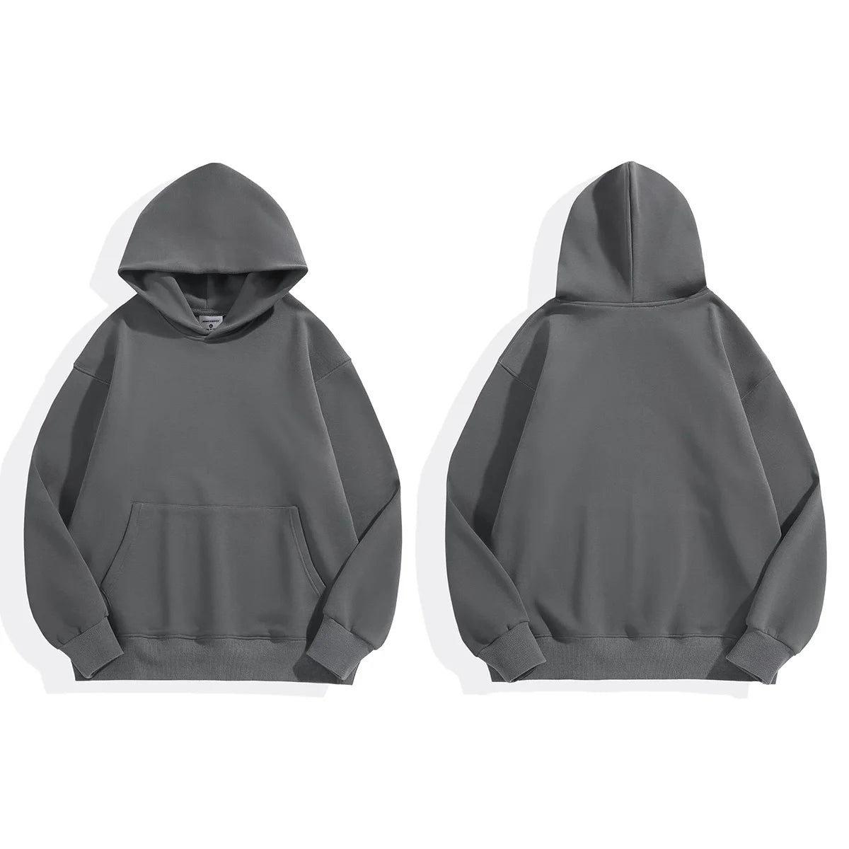 16.9oz 480gsm Heavy Weight Cotton Plus Velvet Hooded Sweater Men Thickened Tight Polar Fleece Pullover Hoodie Women Sweatshirt - Clikcy