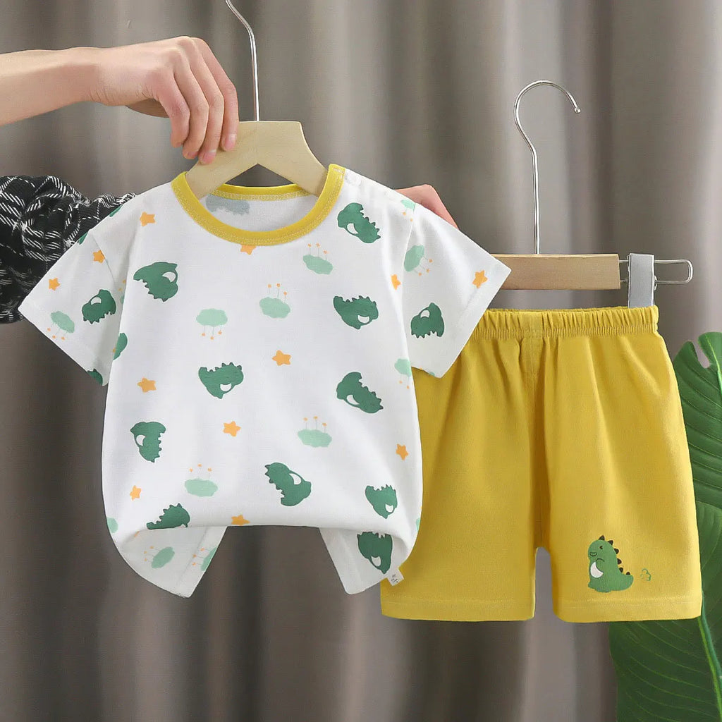 Kids Clothes Children's Sets Boys Girl T-shirt Shorts 2PCS Summer Cotton Short sleeve Baby Children Clothing Toddler Suit - Clikcy