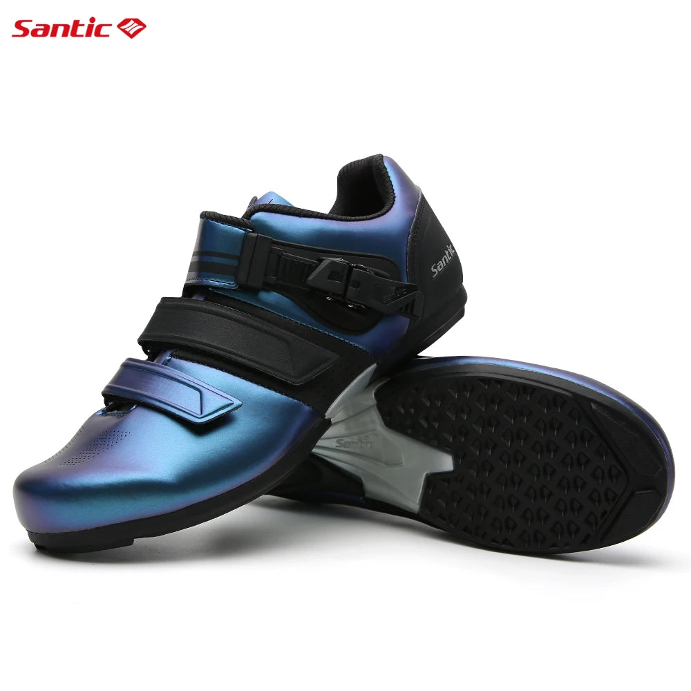 Santic Non-locking Cycling Shoes Rubber Sole Men's Outdoor Road Riding Bicycle Equipment Fashionable Biking Sport Sneakers 36-46 - Clikcy