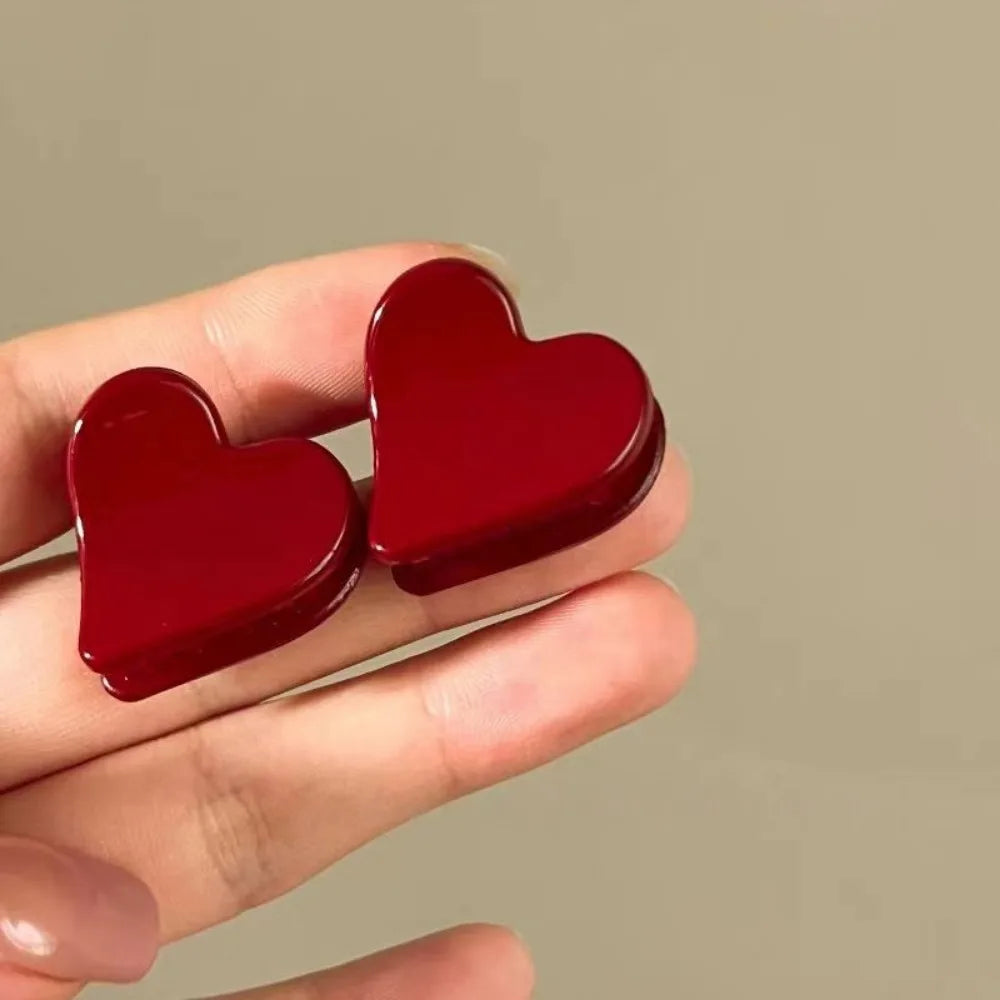 Temperament Seamless Hair Clip Set, 2Pcs Red Women's Side Banger Clip Mini Duckbill Clip Hair Claws - Clikcy