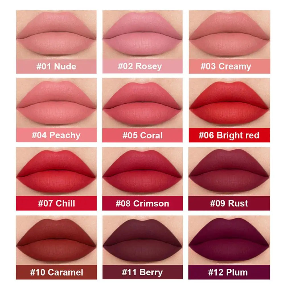 3Pcs Matte Liquid Lipstick Lip Makeup Kit Lip Gloss Lip Glaze Lip Mud Three Sets Of Velvet Mist Lipstick Non-fading - Clikcy