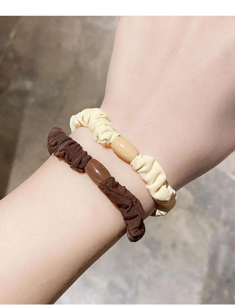 Korean Fashion High Elasticity Hair Ring for Girls Personality Thicken Ponytail Tie Hair Hair Rope Accessories Headband 3 Colos - Clikcy