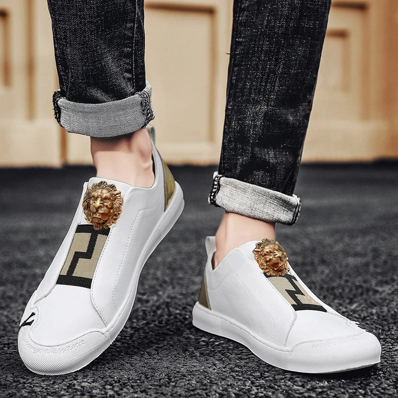 Four seasons casual shoes men's continental station British casual foot cover low tide luxury small white shoes daily casual sho - Clikcy