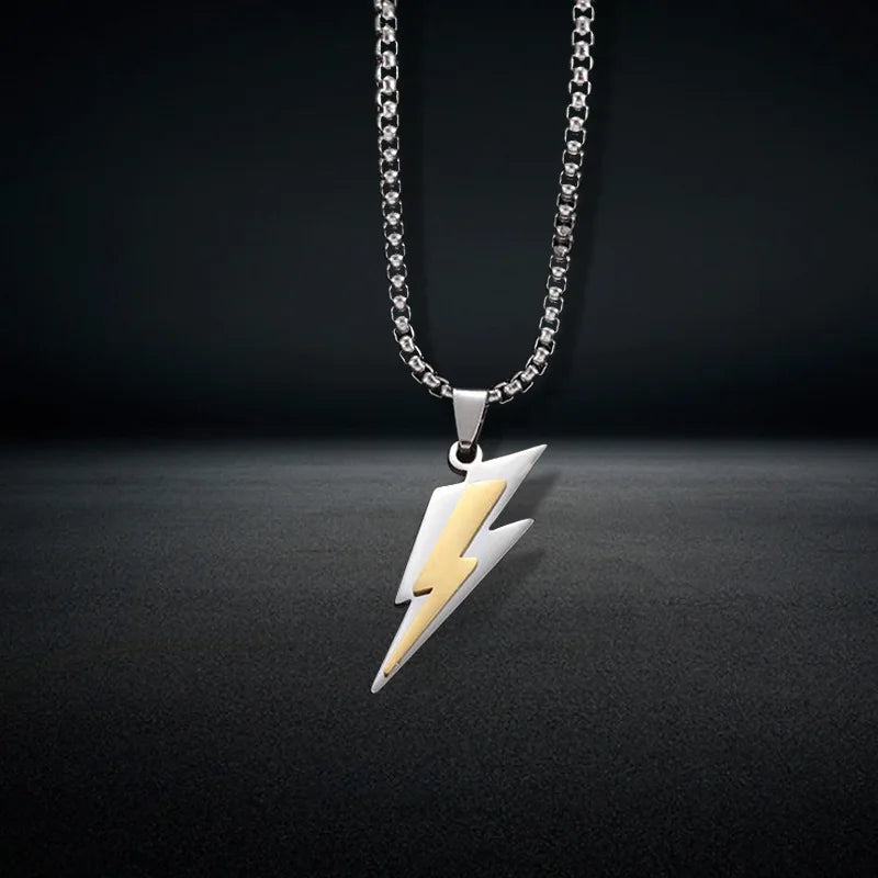 RAKOL Trendy Gamepad Lightning Stainless Steel Necklaces For Women Men Gold Color Metal Necklace Party Everyday Jewelry - Clikcy