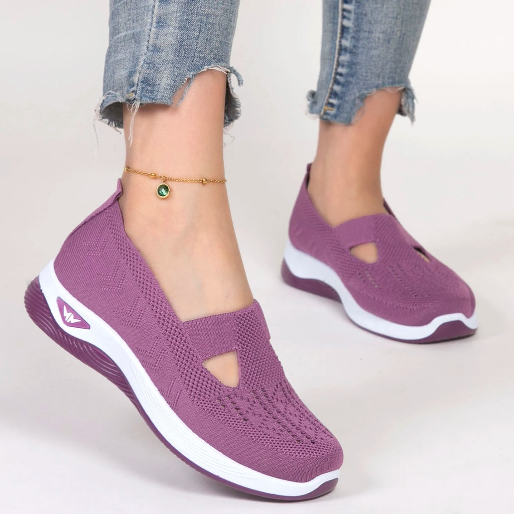 Spring new women's sports shoes, fashionable, breathable, lightweight, non-slip, wear-resistant, casual sports shoes, flat shoes