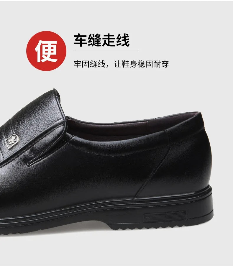 Handmade Genuine Leather Shoes Men Loafers Business Casual Shoes Classic Soft Leather Hombre Breathable Flat Shoes - Clikcy