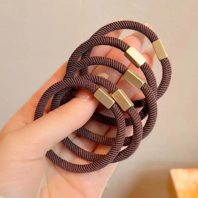 AWAYTR 5PCS New Girls Elastic Hair Rubber Bands  Headbands Women Hair Tie Hair Gum Ponytail Hair Holders Hair Accessories - Clikcy