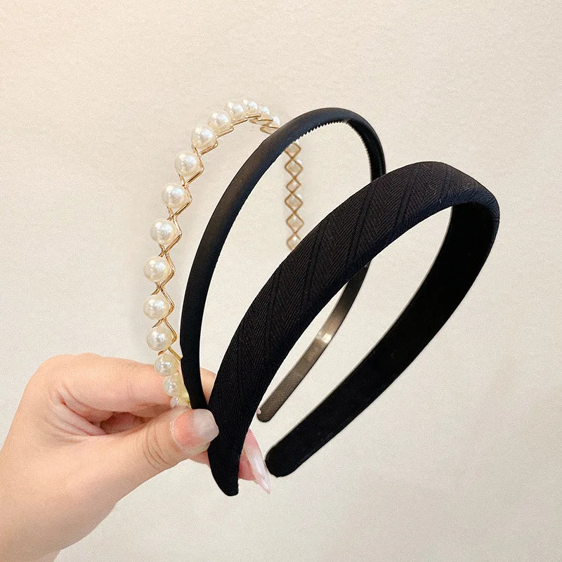 3/5/6/7pcs Sweet Hairbands for Women Girls Multicolor Pearl Floral Hair Hoops Headbands Headdress Korean Hair Accessories Sets - Clikcy