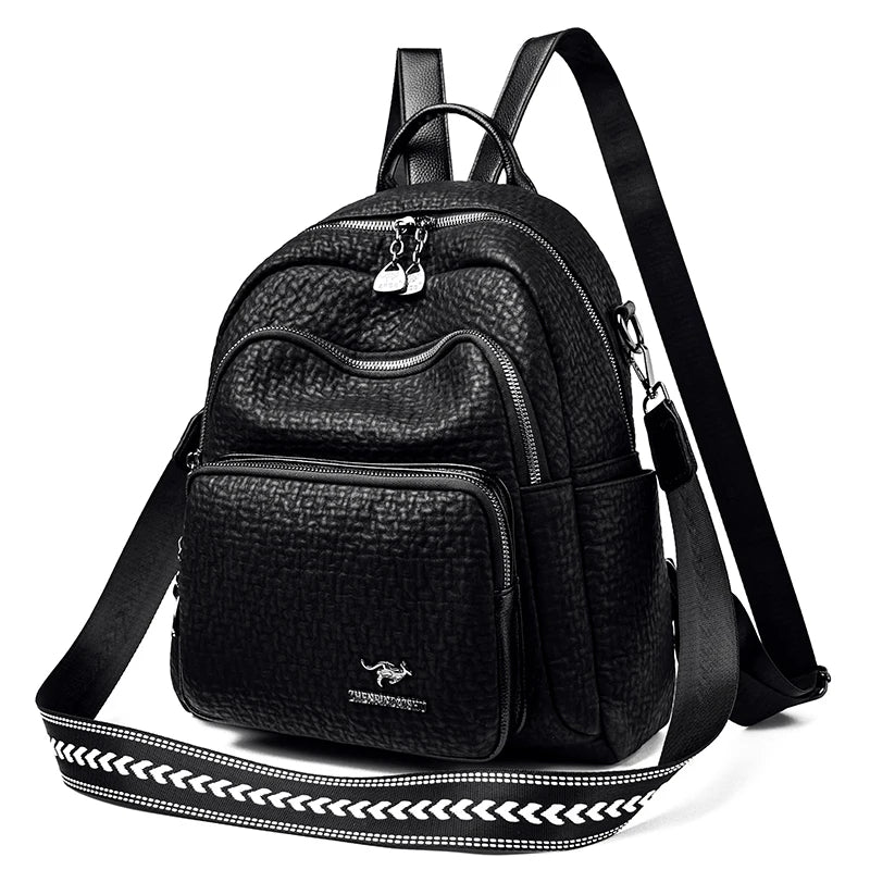 Large Backpack Women Leather Rucksack Women's Knapsack Travel Backpacks Shoulder School Bags for Teenage Girls Mochila Back Pack - Clikcy