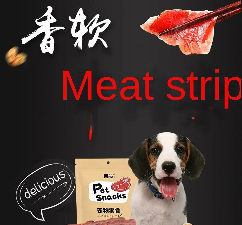 500g Pet Snacks Dog Snacks Fragrant Soft Beef Strips Balanced Nutrition Teeth Grinding and Cleaning Dog Training Reward Snacks - Clikcy