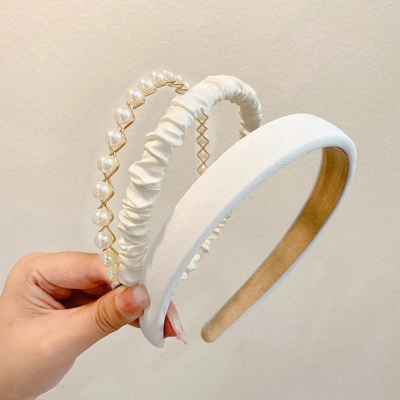 3/5/6/7pcs Sweet Hairbands for Women Girls Multicolor Pearl Floral Hair Hoops Headbands Headdress Korean Hair Accessories Sets - Clikcy