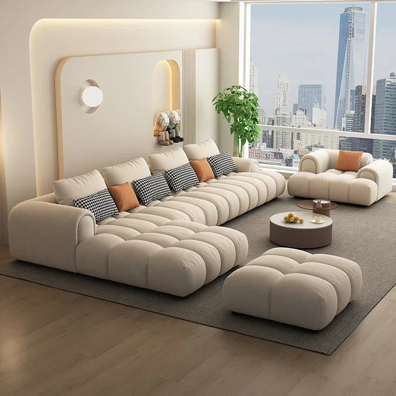 Large Filler Beige Sofas Wood Design Reclining Designer Luxury Couch Lounges Modular Nordic Divano Soggiorno Unique Furniture - Clikcy
