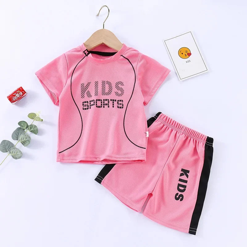 Sports Children's Sets Quick Drying T-shirt Shorts Sportswear Basketball Suits Kids Clothes Breathable Summer Children Clothing