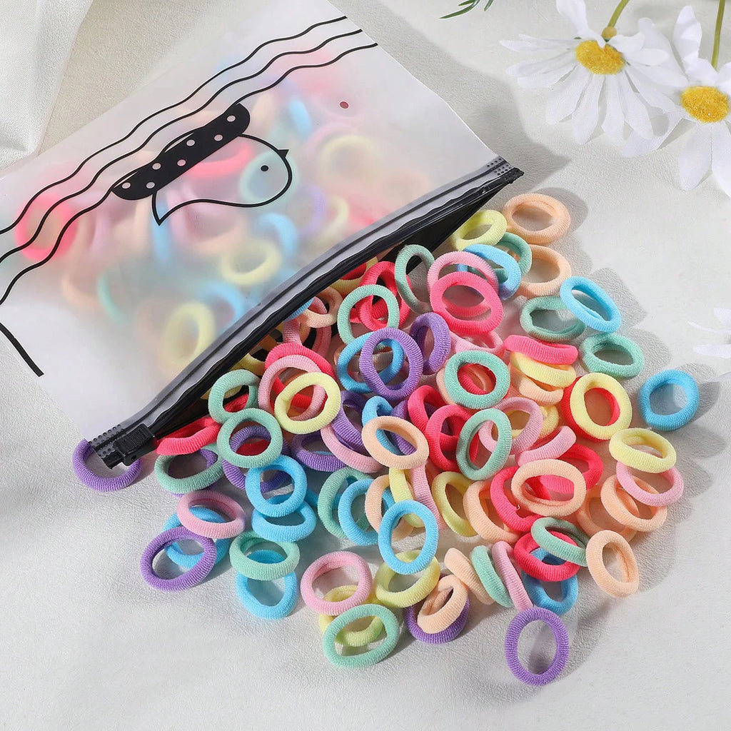 100/300Pcs Children Elastic Hair Bands Girls Rubber Band Kids Sweet Scrunchie Hair Ties Baby Headband Kids Hair Accessories - Clikcy