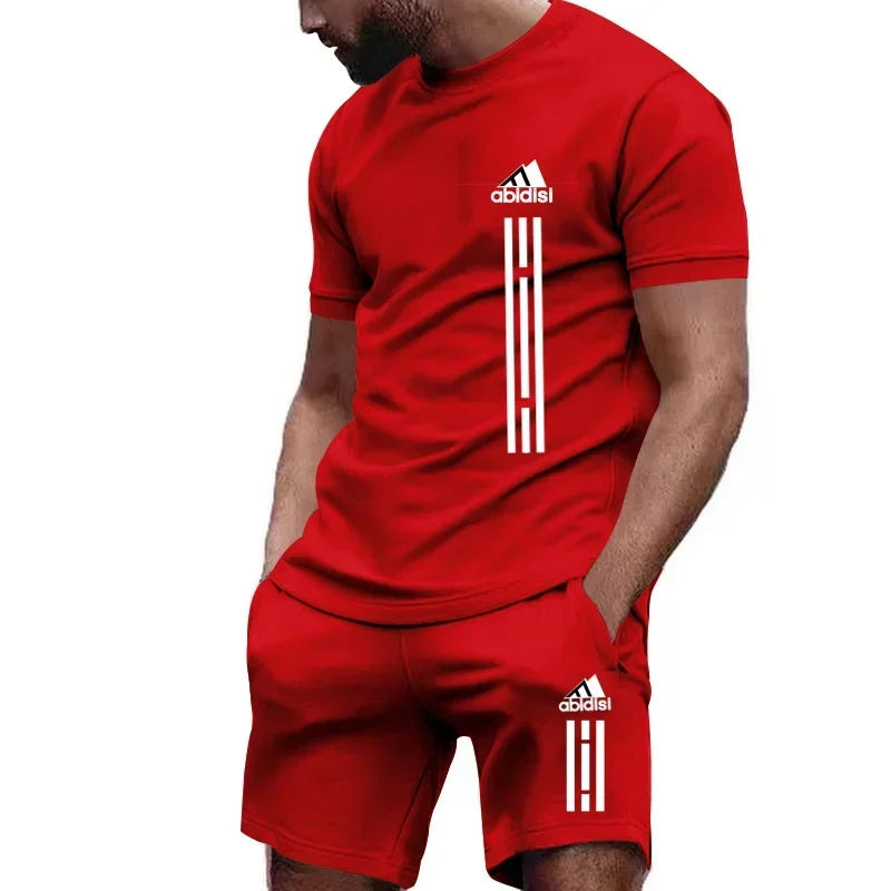 Summer Men's Sets Fashion Tracksuit Men Short Sleeve T Shirts+Sport Shorts Suit Men Casual Men Clothing Mens Joggers Sets M-3XL - Clikcy