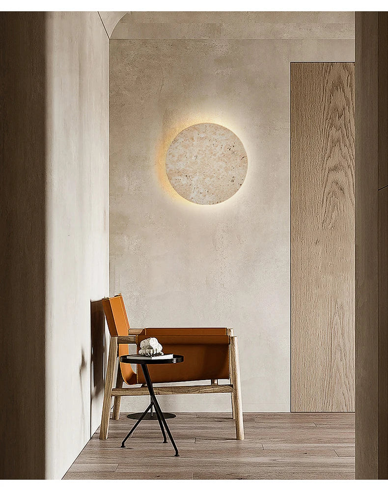 Natural Yellow Cave Stone Led Sconce Lamp Nordic Minimalist Wabi Sabi Home Decoration Living Room Bedside Corridor Wall Lights - Clikcy