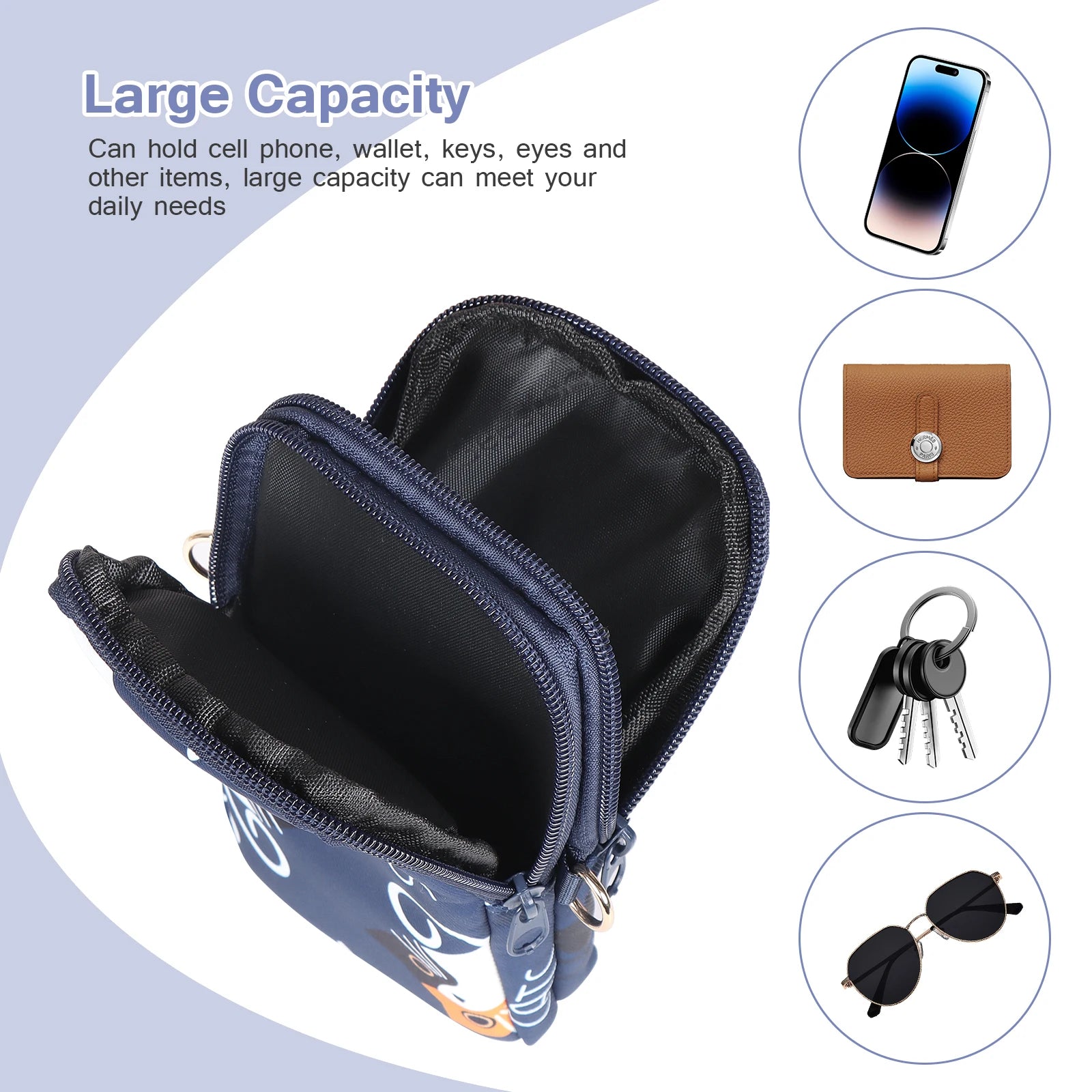 Buylor Nylon Mobile Phone Crossbody Bag for Women Waterproof Sport Wrist Bag Prints Fashion Women's Shoulder Bag Luxury Handbags - Clikcy