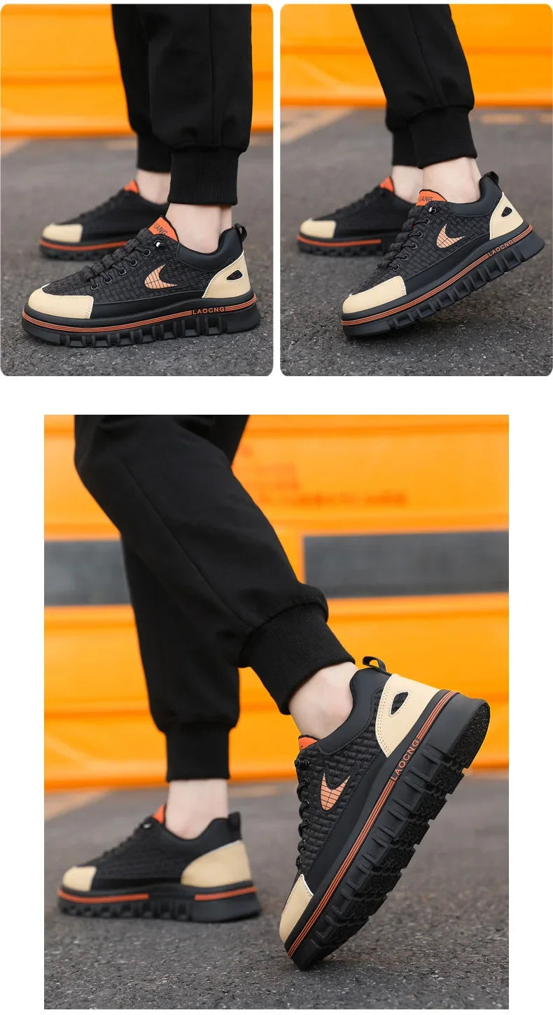 Spring and Autumn paragraph Men Chunky Sneakers Fashion Non-slip  Men's Sneakers comfortable Casual Board Shoe