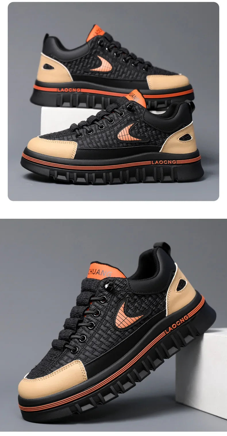 Spring and Autumn paragraph Men Chunky Sneakers Fashion Non-slip  Men's Sneakers comfortable Casual Board Shoe