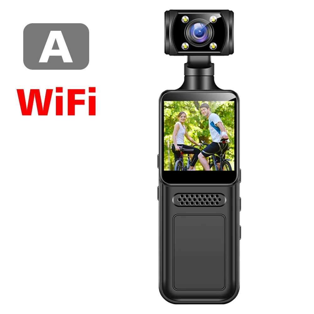 128GB 4K Ultra HD Action Mini Camera 180 Rotatable Vlog Wifi Sports Cam Waterproof Case Helmet Travel Bicycle Driver Recorder - Clikcy