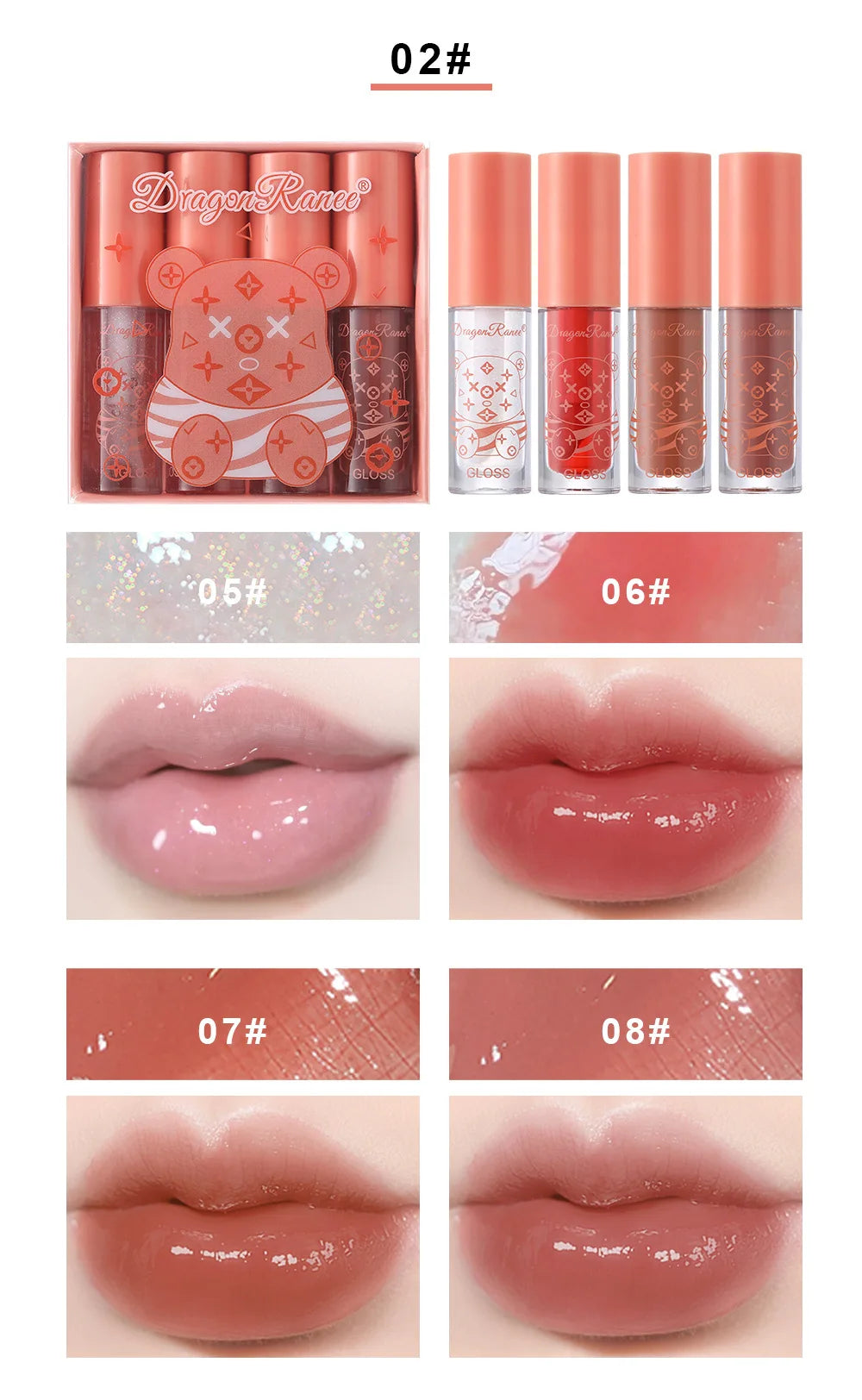 4 PCS Lip Ink Oil Set Hydrating Lip Gloss Pack Kit Moisturizer Waterproof Lip Tint Korean Makeup For Women Cosmetics - Clikcy