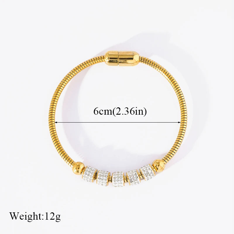 EILIECK 316L Stainless Steel Gold Color Bangles Bracelet For Women New Trendy Wrist Chain Waterproof Jewelry Gift Party Bijoux - Clikcy