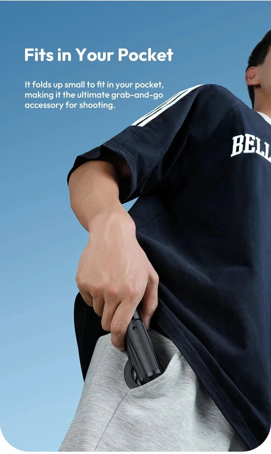 4-in-1 Multi-function Selfie Stick with Wireless Remote Control | Magnetic, Cell Phone Clip Dual Combination, 360° Rotation - Clikcy