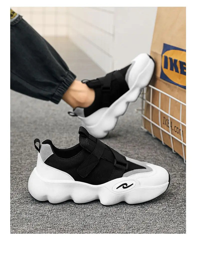 Summer Cool Man Shoes 2024 New Fashion Black Platform Sneakers Chunky Shoes Casual Y2k Trainers for Men