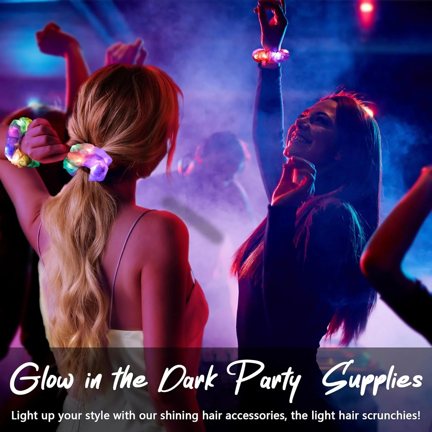 1/10pcs LED Hair Scrunchy Girl Women Light Up Hair Bands Birthday Party Hair Ties Glowing Scrunchies Headwear Hair Accessories - Clikcy