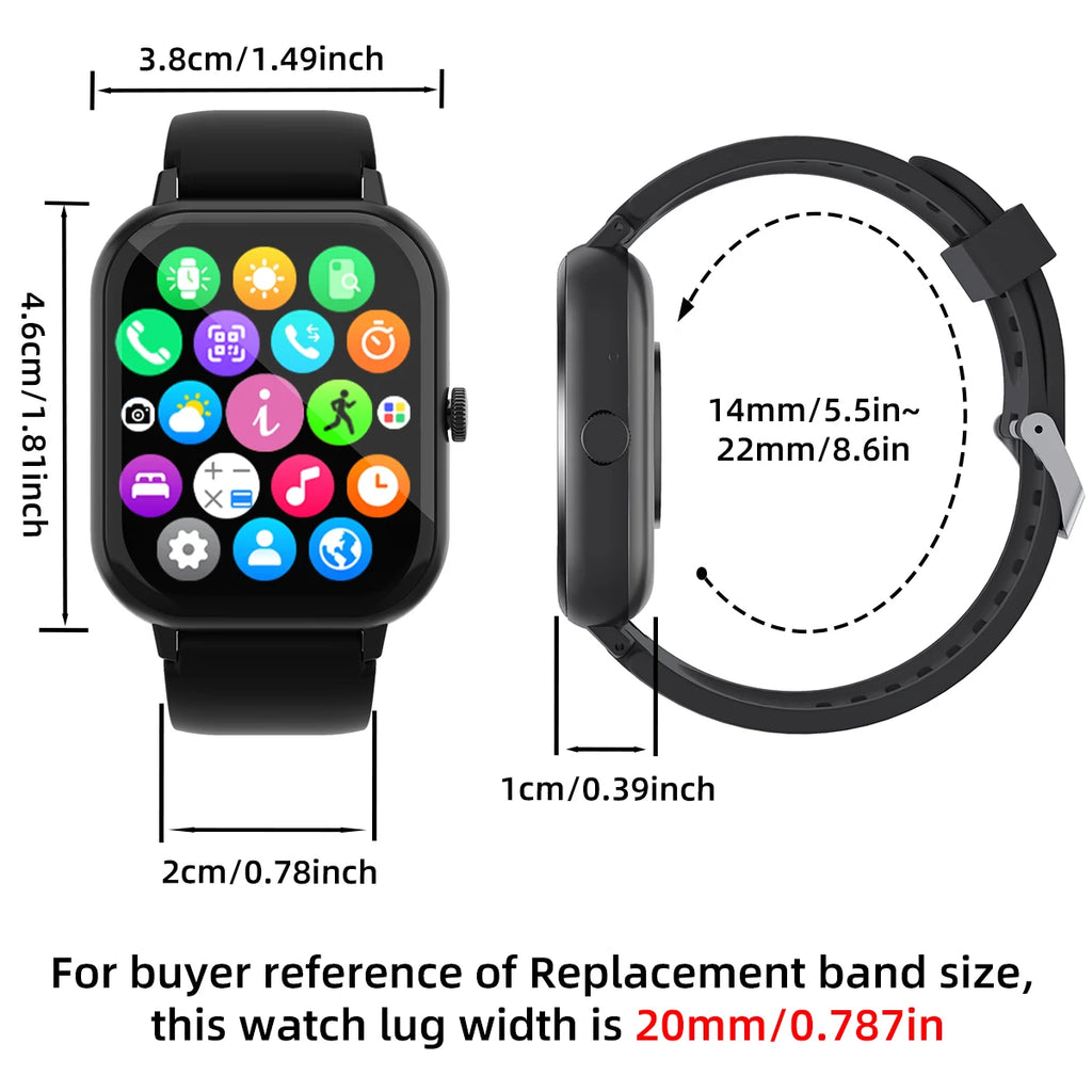 Smart Watch Sport Music Display Message Wrist Watch Sleep Heart Rate Monitoring Gifts Women 2025 Smartwatches Men Fitness Wrist - Clikcy