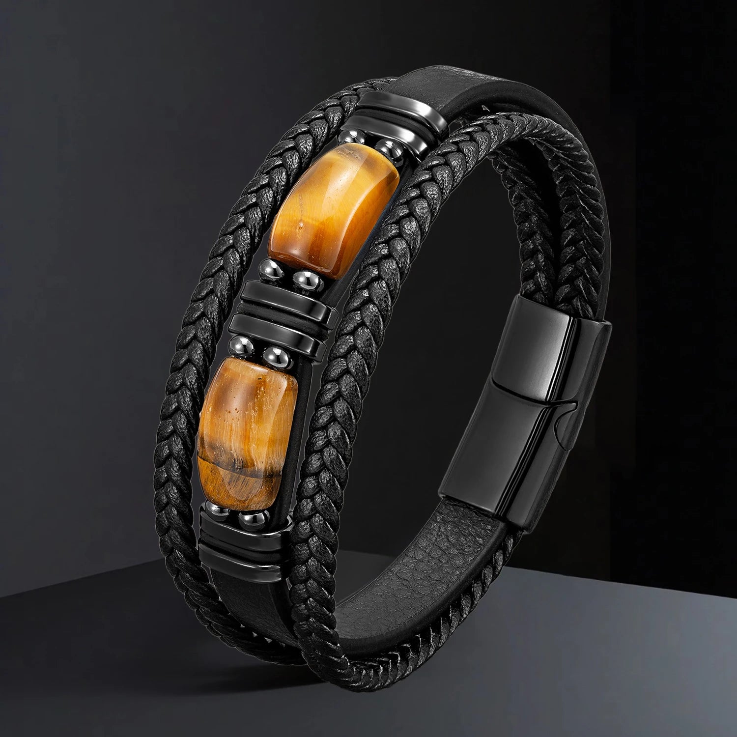 Wholesale Natural Stone Leather Bracelet Bulk Order for Men Women Handmade Adjustable Boho Beaded Jewelry - Clikcy