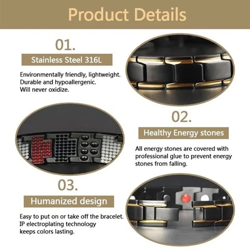 Charm bracelet Health Energy Bangle Arthritis Twisted Magnetic Exquisite Bracelet Male Gift Power Therapy Magnets Men Bracelet