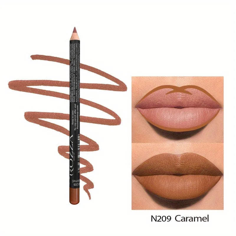 14 Color Nude Matte Lipstick Pencil Long-lasting Waterproof Lip Pencil High Pigmented Lip Liner Lip Makeup Tool - Clikcy