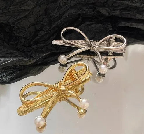 1/4pcs Mini Gold Metal Bow Hair Clips Little Girls Sweet Candy Pearl Bow Knot Hairpins Hairgrips Barrette Hair Accessories - Clikcy
