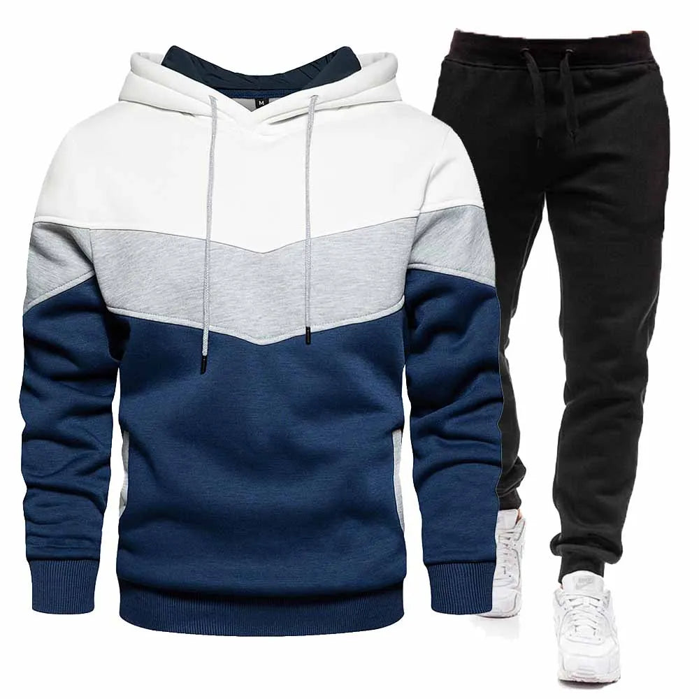 2024 Fashion Men's Tracksuit Sets Hoodie and Pants Women Solid Color Hooded Pullover+Pants Suit Casual Sportswear Sets Male - Clikcy