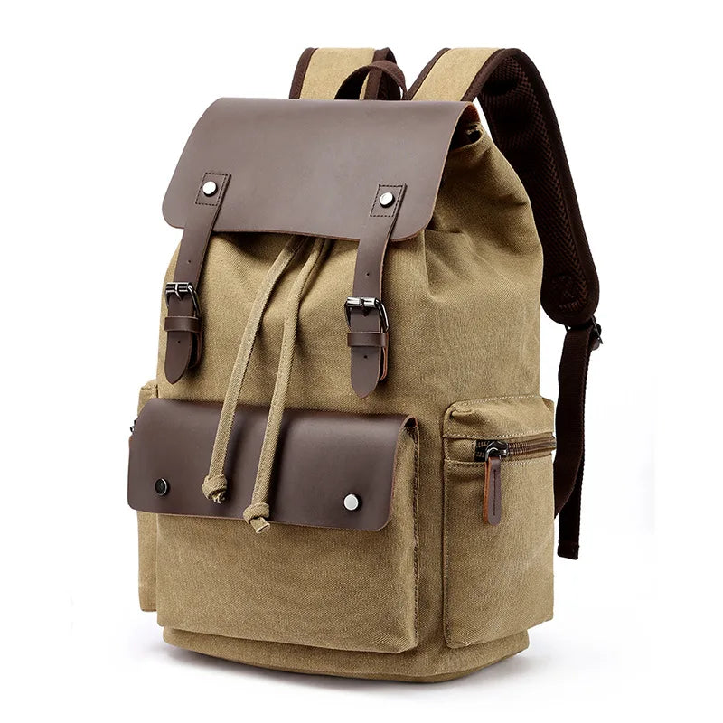 NEW Men's Backpack Vintage Canvas Backpack School Bag Men's Travel Bags Large Capacity Backpack Laptop Backpack Bag High Qualit - Clikcy