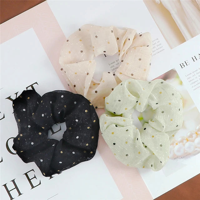 3Pcs/Lot Korean Printing Large Hair Bands For Women Girl Elastic Hair Ring Fashion Scrunchies Dating Party Headdress Accessories - Clikcy