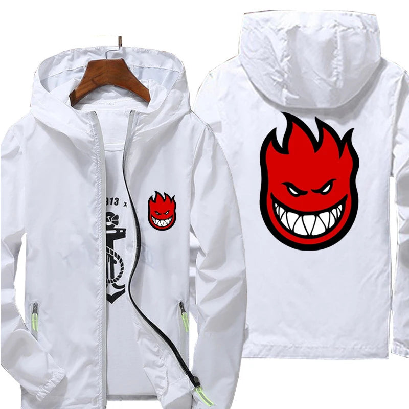 Ripper Spitfire Zombie Wheels Bomber Men Jacket Plus Size Thin Windbreaker Skin Ultra Light Slim Fit Pilot Hooded Coat Cycling - Clikcy