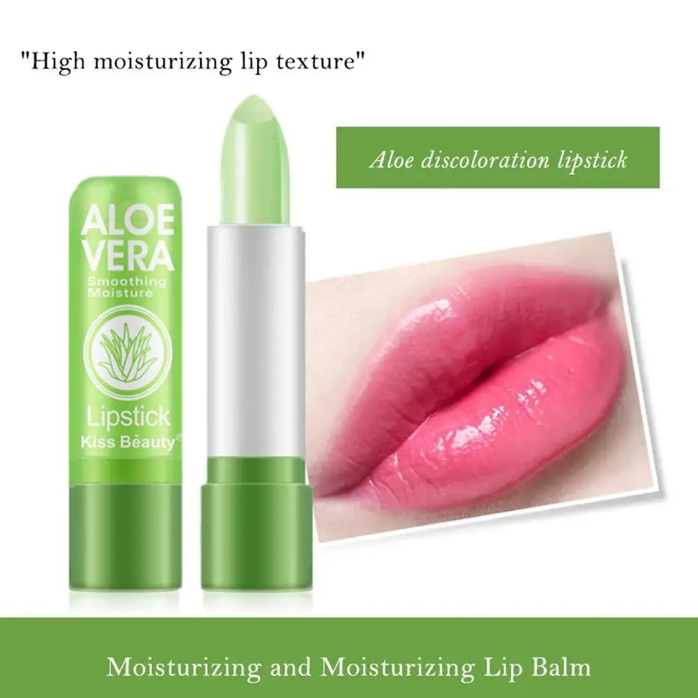Aloe Vera Lipstick Color Changing Lip Balm Lasting Moisturizing Moisturizing Waterproof Temperature Change Lip Balm - Clikcy