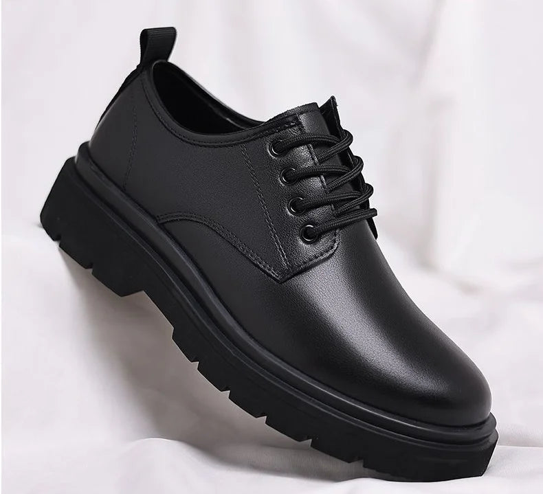 Leather Casual Round Toe Social Shoe Male Black Men's Formal Shoes Business Cheap Clearance Liquidation Clothing 2024 Trend 39