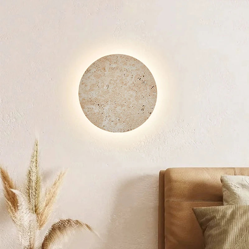 Natural Yellow Cave Stone Led Sconce Lamp Nordic Minimalist Wabi Sabi Home Decoration Living Room Bedside Corridor Wall Lights - Clikcy
